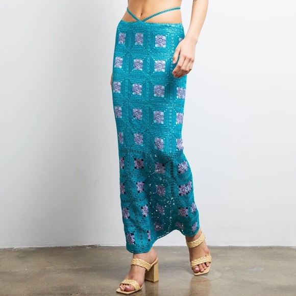 Lisa Maree You Are Now Midi Skirt in Turquoise - Picture 1 of 13
